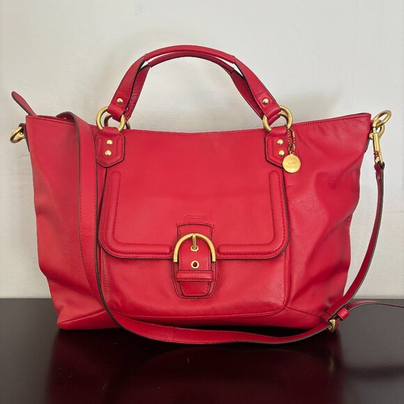 Coach Campbell Izzy Red Leather Satchel - Picture 1 of 11